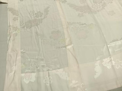 平和屋着物●振袖用長襦袢　無双仕立て　舞桜地紋　暈し染め　半衿刺繍　正絹　逸品　AABK1511fy