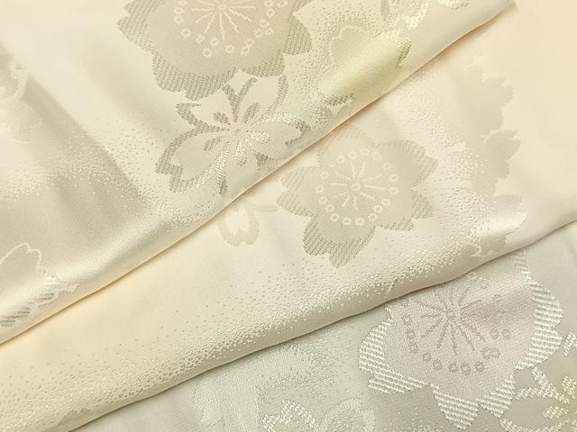 平和屋着物●振袖用長襦袢　無双仕立て　舞桜地紋　暈し染め　半衿刺繍　正絹　逸品　AABK1511fy