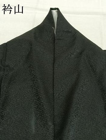 平和屋着物●豪華振袖　駒刺繍　舞桜文　黒地　金彩　正絹　逸品　AABK1512fy