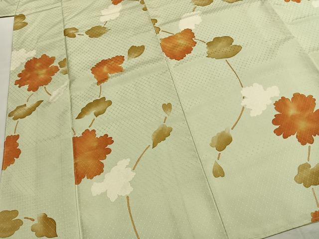平和屋着物●上質な小紋　草花文　正絹　逸品　未使用　AABK1513fy
