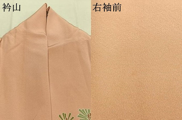 平和屋着物●訪問着　友禅　枝松花文　暈し染め　正絹　逸品　AABK1517fy
