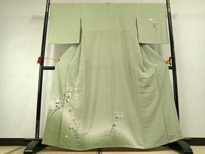 平和屋着物●本加賀友禅作家　南克治　訪問着　枝花文　暈し染め　やまと誂製　正絹　逸品　AABK1524fy