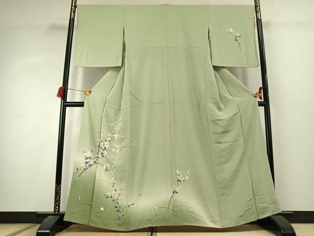 平和屋着物●本加賀友禅作家　南克治　訪問着　枝花文　暈し染め　やまと誂製　正絹　逸品　AABK1524fy