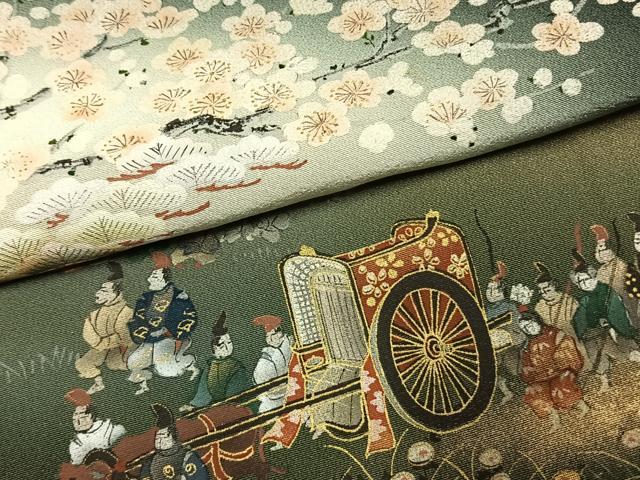 平和屋着物●豪華黒留袖　作家物　人物風景文　金銀彩　正絹　逸品　AABK1527fy