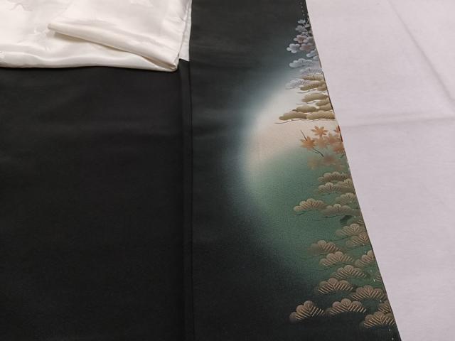 平和屋着物●豪華黒留袖　作家物　人物風景文　金銀彩　正絹　逸品　AABK1527fy