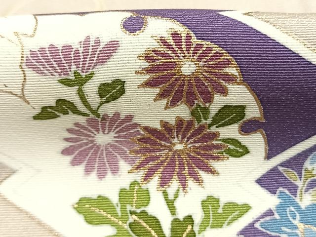 平和屋着物●訪問着　草花文　金彩　正絹　逸品　AABK1529fy