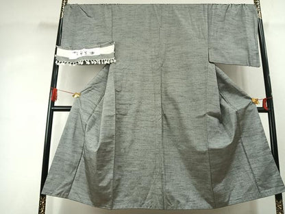 平和屋着物●男性　生紬　草木染　霞文　反端付き　キングサイズ　正絹　逸品　AABK1530fy