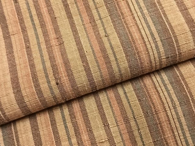 平和屋着物●上質な紬　縞　正絹　逸品　AABK1531fy