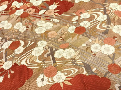 平和屋着物●豪華振袖　枝花文　金彩　正絹　逸品　AABK1532fy