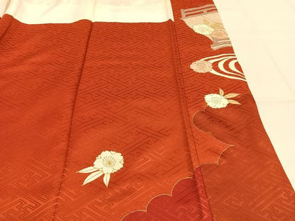 平和屋着物●豪華振袖　枝花文　金彩　正絹　逸品　AABK1532fy