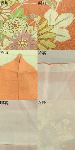 平和屋着物●訪問着　草花文　金彩　正絹　逸品　AABK1533fy