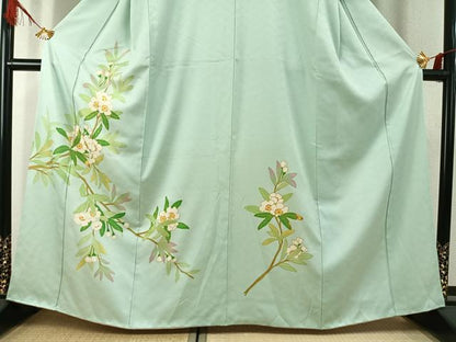 平和屋着物●訪問着　草花文　金彩　正絹　逸品　AABK1534fy