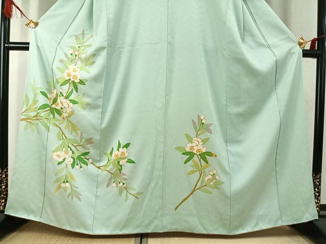 平和屋着物●訪問着　草花文　金彩　正絹　逸品　AABK1534fy