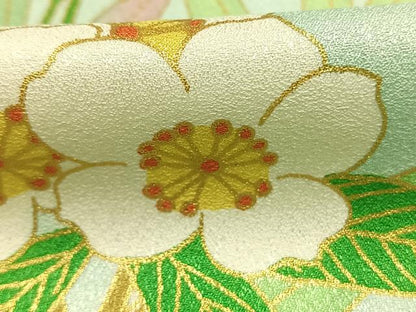 平和屋着物●訪問着　草花文　金彩　正絹　逸品　AABK1534fy
