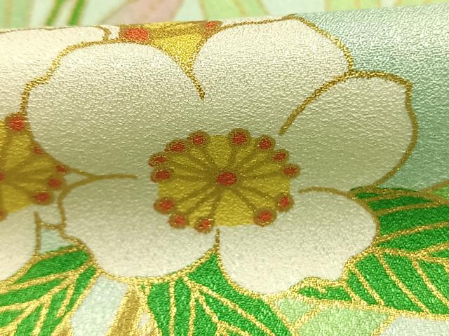平和屋着物●訪問着　草花文　金彩　正絹　逸品　AABK1534fy