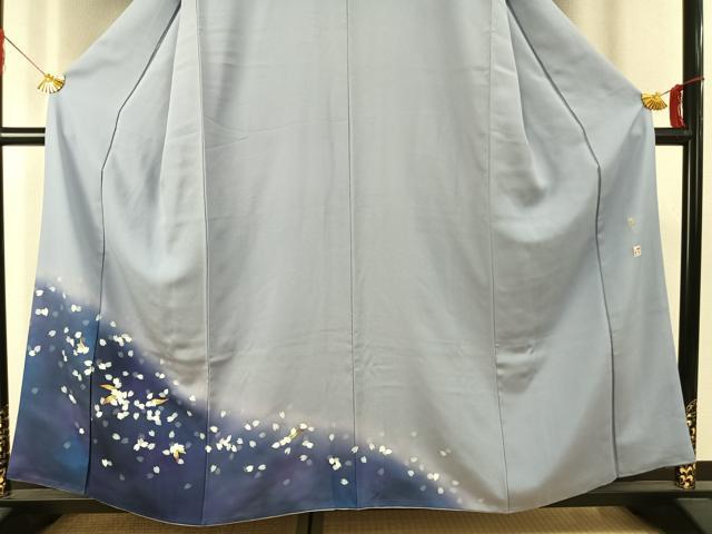 平和屋着物●訪問着　作家物　舞桜文　暈し染め　鈴乃屋扱い　正絹　逸品　AABK1536fy