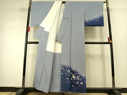 平和屋着物●訪問着　作家物　舞桜文　暈し染め　鈴乃屋扱い　正絹　逸品　AABK1536fy