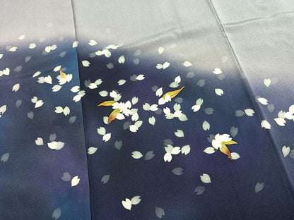 平和屋着物●訪問着　作家物　舞桜文　暈し染め　鈴乃屋扱い　正絹　逸品　AABK1536fy