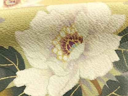 平和屋着物●二代目清次郎　手描き　訪問着　枝花文　暈し染め　正絹　逸品　AABK1543fy