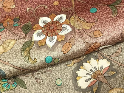 平和屋着物●訪問着　花唐草文　暈し染め　金彩　正絹　逸品　未使用　AABK1545fy