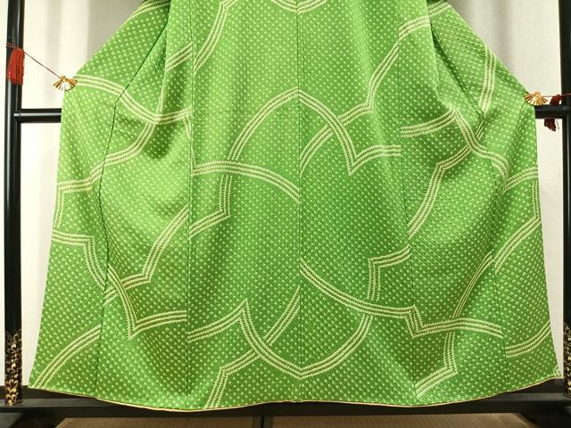 平和屋着物●訪問着　総絞り　幾何学文様　正絹　逸品　AABK1548fy