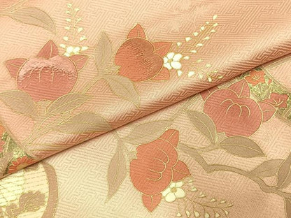 平和屋着物●訪問着　作家物　刺繍　枝花文　暈し染め　金彩　正絹　逸品　AABK1552fy