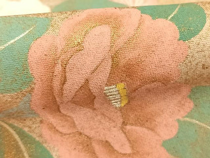 平和屋着物●訪問着　作家物　草花文　暈し染め　金彩　正絹　逸品　AABK1558fy