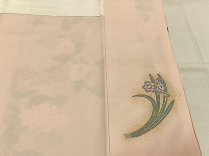 平和屋着物●訪問着　作家物　草花文　暈し染め　金彩　正絹　逸品　AABK1558fy