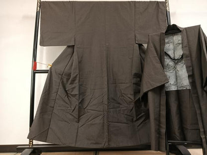 平和屋着物●男性　紬　アンサンブル　100亀甲　総詰め　正絹　逸品　AABK1559fy