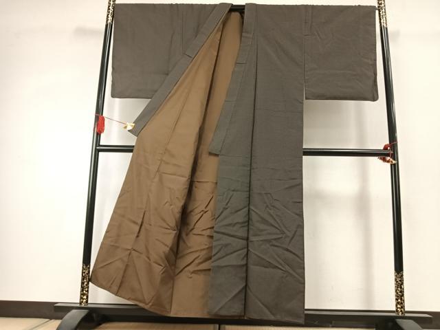 平和屋着物●男性　紬　アンサンブル　100亀甲　総詰め　正絹　逸品　AABK1559fy