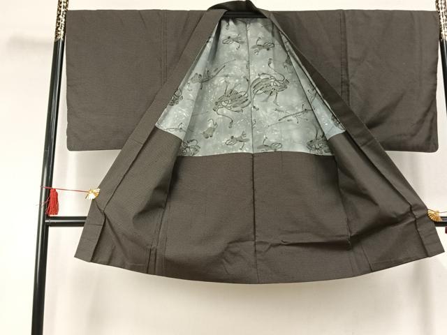 平和屋着物●男性　紬　アンサンブル　100亀甲　総詰め　正絹　逸品　AABK1559fy