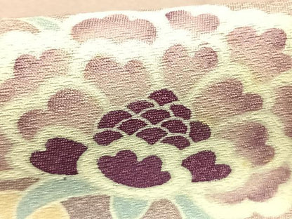 平和屋着物●訪問着　友禅　枝花文　暈し染め　正絹　逸品　AABK1561fy