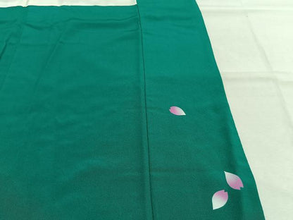 平和屋着物●訪問着　駒刺繍　舞桜文　暈し染め　金彩　正絹　逸品　AABK1562fy