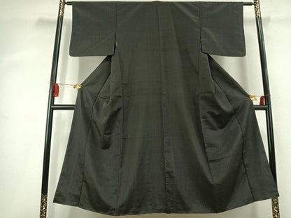 平和屋着物●お召 縞 正絹 逸品 AABK1563fy