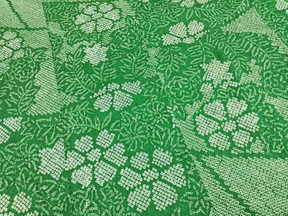 平和屋着物●上質な小紋　総絞り　舞花文　正絹　逸品　AABK1564fy