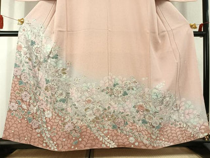 平和屋着物●訪問着　作家物　辻が花　絞り　暈し染め　正絹　逸品　未使用　AABK1565fy
