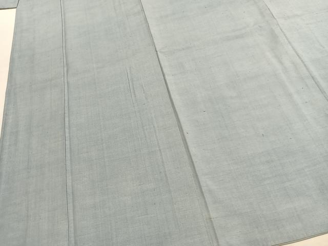 平和屋着物●結城紬　色無地　水色　正絹　逸品　AABK1572fy