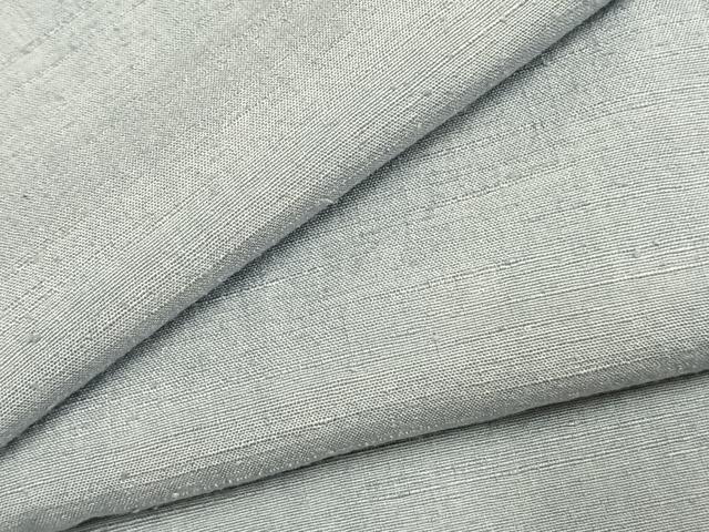平和屋着物●結城紬　色無地　水色　正絹　逸品　AABK1572fy