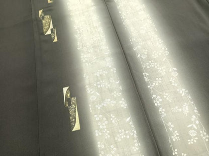 平和屋着物●訪問着　色紙重ね花間道　暈し染め　金銀彩　正絹　逸品　AABK1574fy