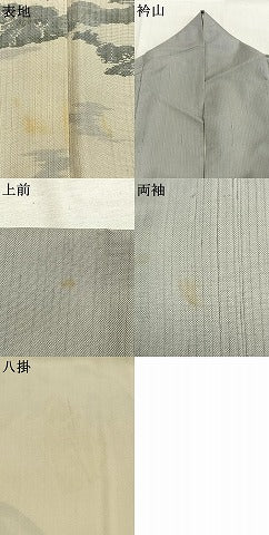 平和屋着物●色留訪問着　紬地　風景文　正絹　逸品　AABK1575fy
