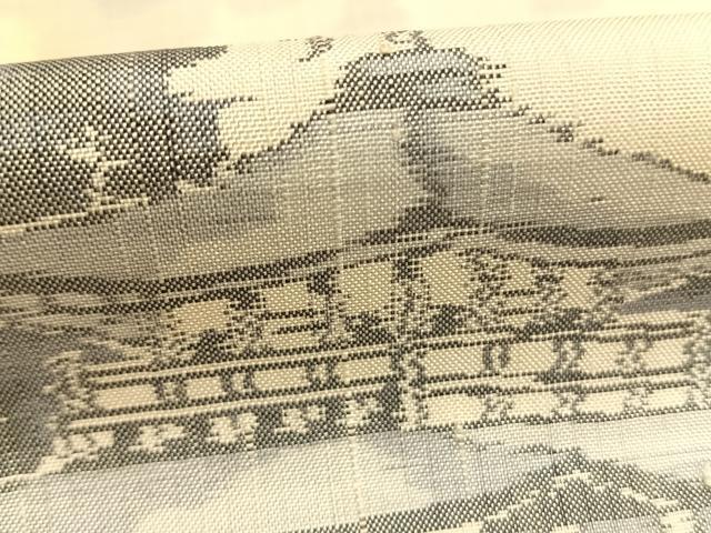 平和屋着物●色留訪問着　紬地　風景文　正絹　逸品　AABK1575fy