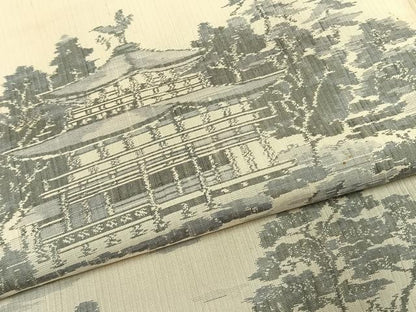 平和屋着物●色留訪問着　紬地　風景文　正絹　逸品　AABK1575fy