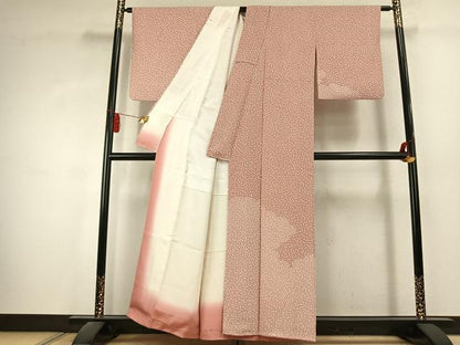 平和屋着物●江戸小紋　訪問着　花唐草文　正絹　逸品　AABK1584fy