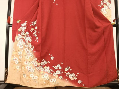 平和屋着物●豪華振袖　舞桜文　暈し染め　金彩　鈴乃屋扱い　正絹　逸品　AABK1590fy