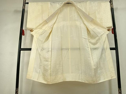 平和屋着物●長襦袢　無双仕立て　草花地紋　暈し染め　正絹　逸品　AABK1593fy
