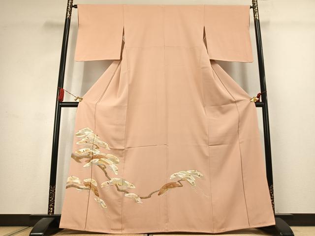 平和屋着物●豪華色留袖　枝松文　金彩　正絹　逸品　AABK1597fy