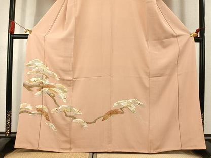 平和屋着物●豪華色留袖　枝松文　金彩　正絹　逸品　AABK1597fy