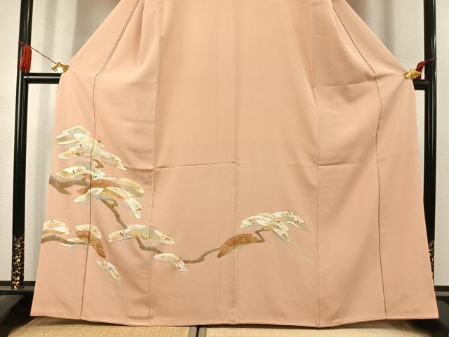 平和屋着物●豪華色留袖　枝松文　金彩　正絹　逸品　AABK1597fy