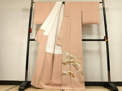 平和屋着物●豪華色留袖　枝松文　金彩　正絹　逸品　AABK1597fy