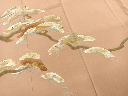 平和屋着物●豪華色留袖　枝松文　金彩　正絹　逸品　AABK1597fy